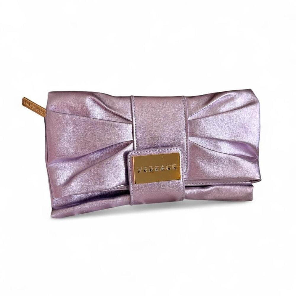 Versace parfums metallic purple clutch